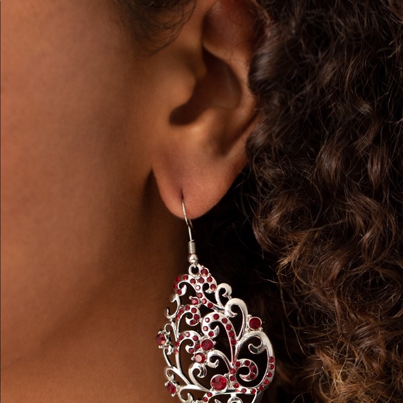 RED paparazzi earrings - Picture 2 of 2